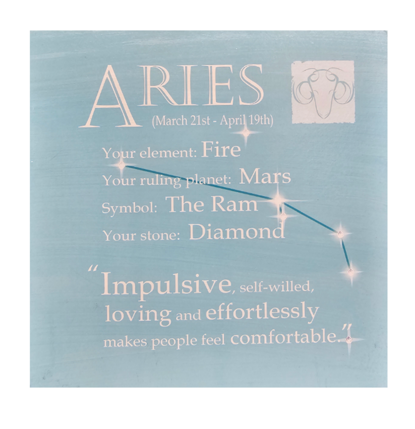 This Aries - Written In The Stars - Wall Art - Gift Idea is a Greeting Card priced at £ 7.50 from Made To Be Treasured range. Produced by Written In The Stars for excellent quality