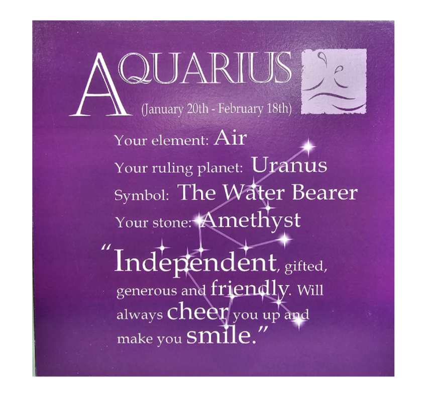 Aquarius - Written in the stars - Wall Art - Gift Idea
