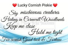 Load image into Gallery viewer, Lucky Comish Piskie - Gift Idea - Made In Cornwall - Pewter Piskie
