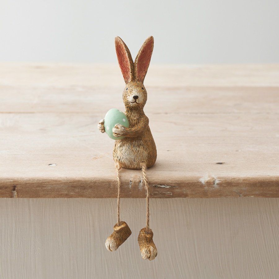This SHELF SITTING RABBIT GREEN EGG is a Greeting Card priced at £ 9.99 from Made To Be Treasured range. Produced by Portland for excellent quality