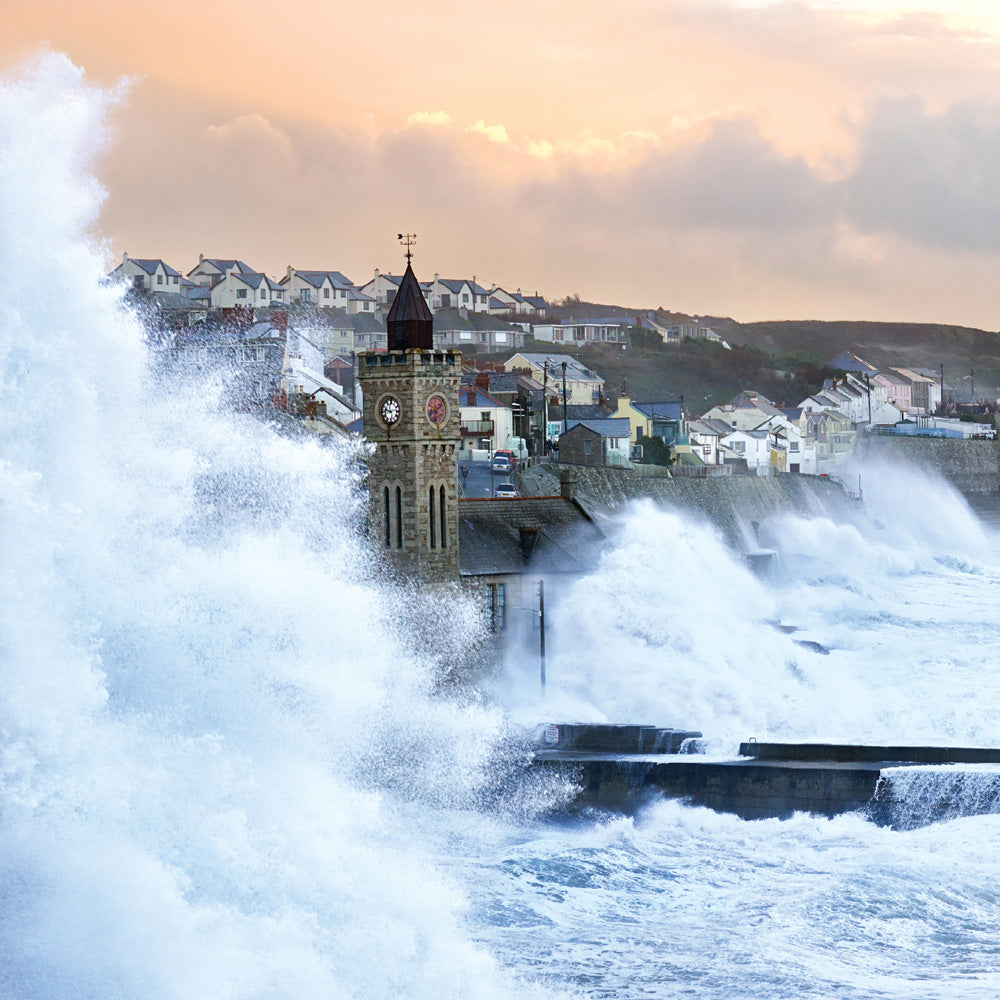 Porthleven- Cornwall - Waves - Blank Greeting Card