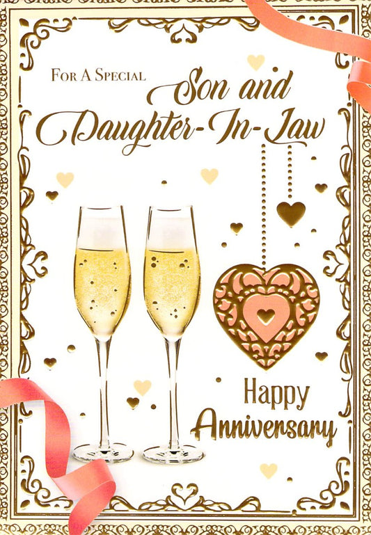 This Son And Daughter In law - Anniversary - Hearts - Greeting Card is a Greeting Card priced at £ 1.70 from Made To Be Treasured range. Produced by Generic for excellent quality