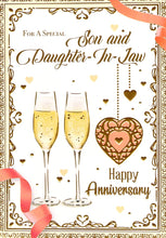Load image into Gallery viewer, Son And Daughter In law - Anniversary - Hearts - Greeting Card
