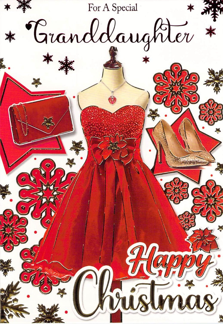 This Granddaughter - Christmas - Dress/Shoes Presents - Greeting Card is a Greeting Card priced at £ 1.60 from Made To Be Treasured range. Produced by Generic for excellent quality