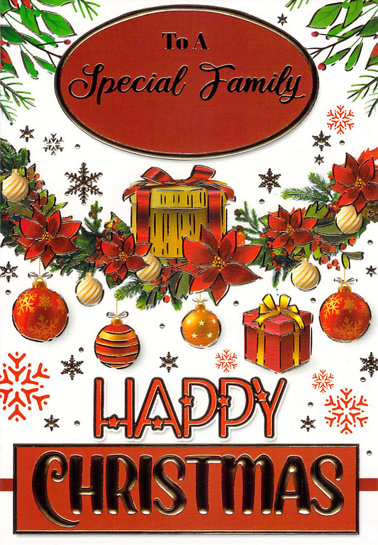 This Family - Christmas - Baubles/Presents - Greeting Card is a Greeting Card priced at £ 1.60 from Made To Be Treasured range. Produced by Generic for excellent quality