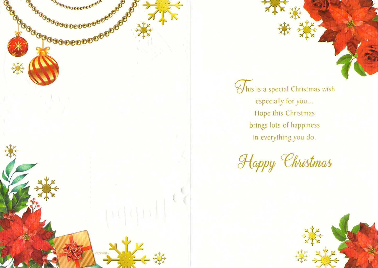 Daughter - Christmas - Flowers/foiled - Greeting Card