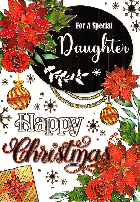 This Daughter - Christmas - Flowers/Baubles - Greeting Card is a Greeting Card priced at £ 1.60 from Made To Be Treasured range. Produced by Generic for excellent quality