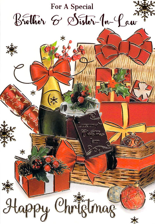 This Brother & Sister In Law - Christmas - Hamper - Greeting Card is a Greeting Card priced at £ 1.99 from Made To Be Treasured range. Produced by Generic for excellent quality