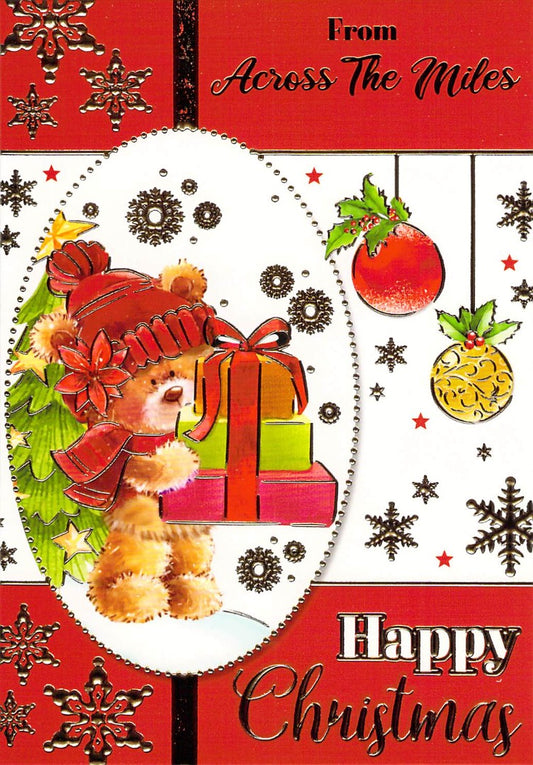 This Across The Miles - Christmas - Presents - Greeting Card is a Greeting Card priced at £ 1.60 from Made To Be Treasured range. Produced by Generic for excellent quality