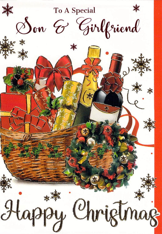 This Son/Girlfriend - Christmas - Hamper - Greeting Card is a Greeting Card priced at £ 1.60 from Made To Be Treasured range. Produced by Generic for excellent quality