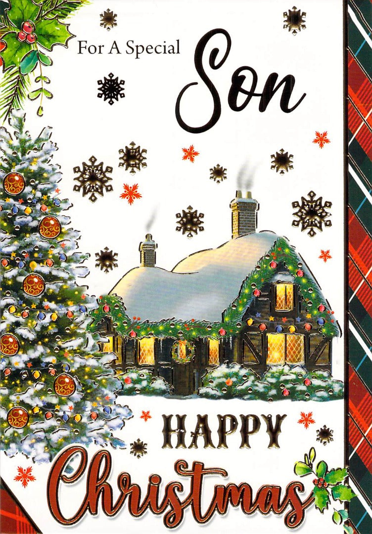 This Son - Christmas - House - Greeting Card is a Greeting Card priced at £ 1.60 from Made To Be Treasured range. Produced by Generic for excellent quality