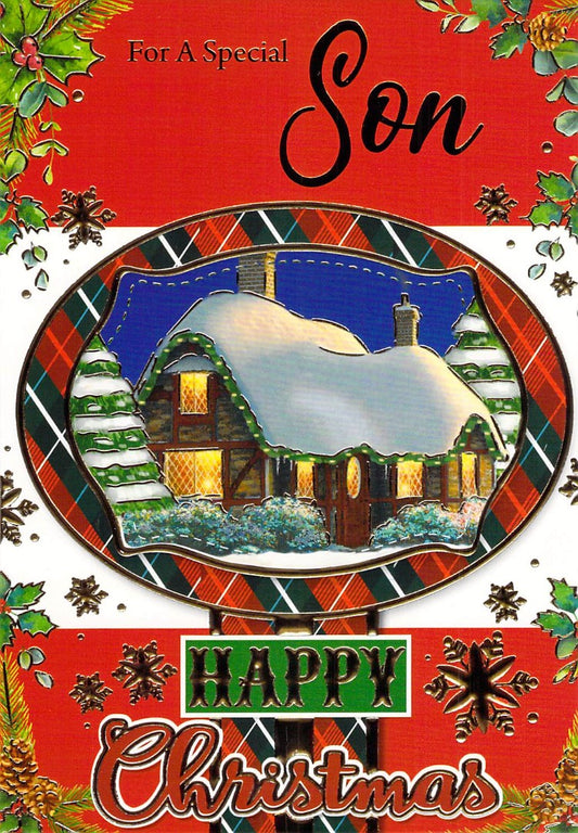 This Son - Christmas - House - Greeting Card is a Greeting Card priced at £ 1.60 from Made To Be Treasured range. Produced by Generic for excellent quality