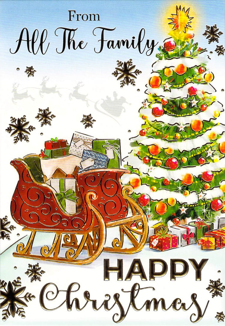 This All The Family - Christmas - Tree - Greeting Card is a Greeting Card priced at £ 1.60 from Made To Be Treasured range. Produced by Generic for excellent quality