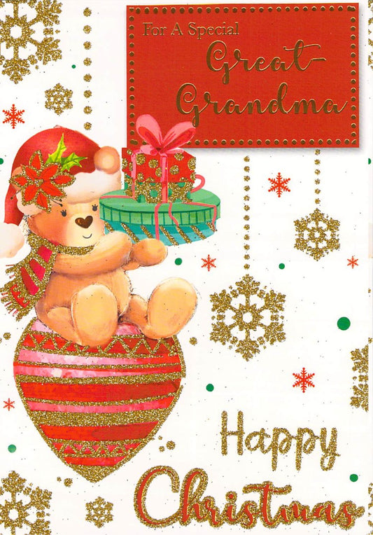 This Great Grandma - Christmas - Greeting Card is a Greeting Card priced at £ 1.60 from Made To Be Treasured range. Produced by Generic for excellent quality