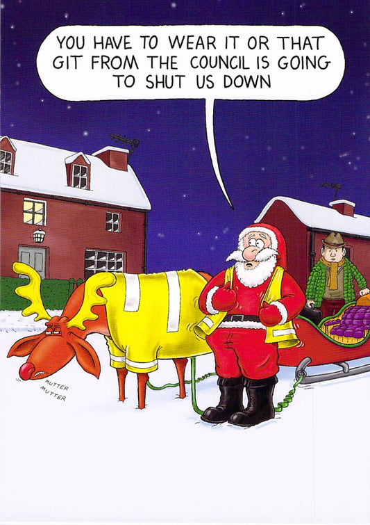This Funny Christmas Card - Santa's Council Warning Joke by Paperlink is a Christmas Card priced at £ 3.29 from Made To Be Treasured range. Produced by Paperlink for excellent quality