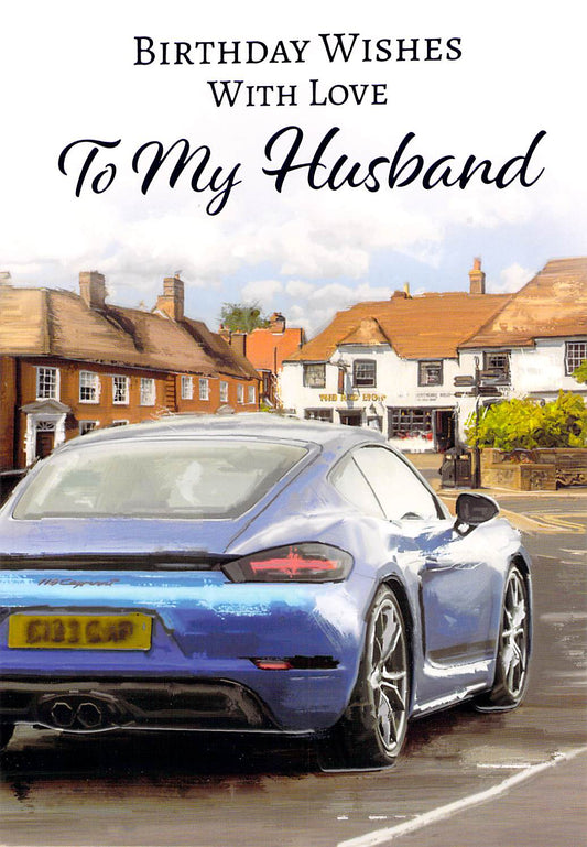 This Birthday - Husband - Blue Sports Car - Greeting Card - Free Postage is a Greeting Card priced at £ 1.69 from Made To Be Treasured range. Produced by Generic for excellent quality