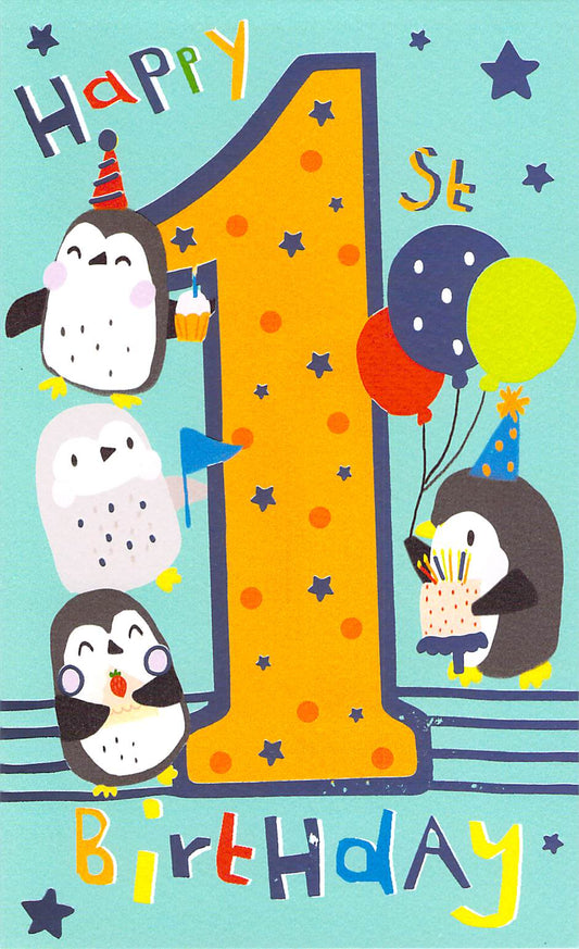 This Age 1 - 1st Birthday - Blue - Greeting Card - Multi Buy Discount is a Christmas Card priced at £ 2.59 from Made To Be Treasured range. Produced by Silverline for excellent quality