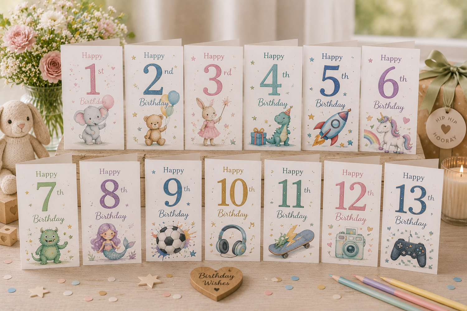 Birthday Card Ages 1-13 Years