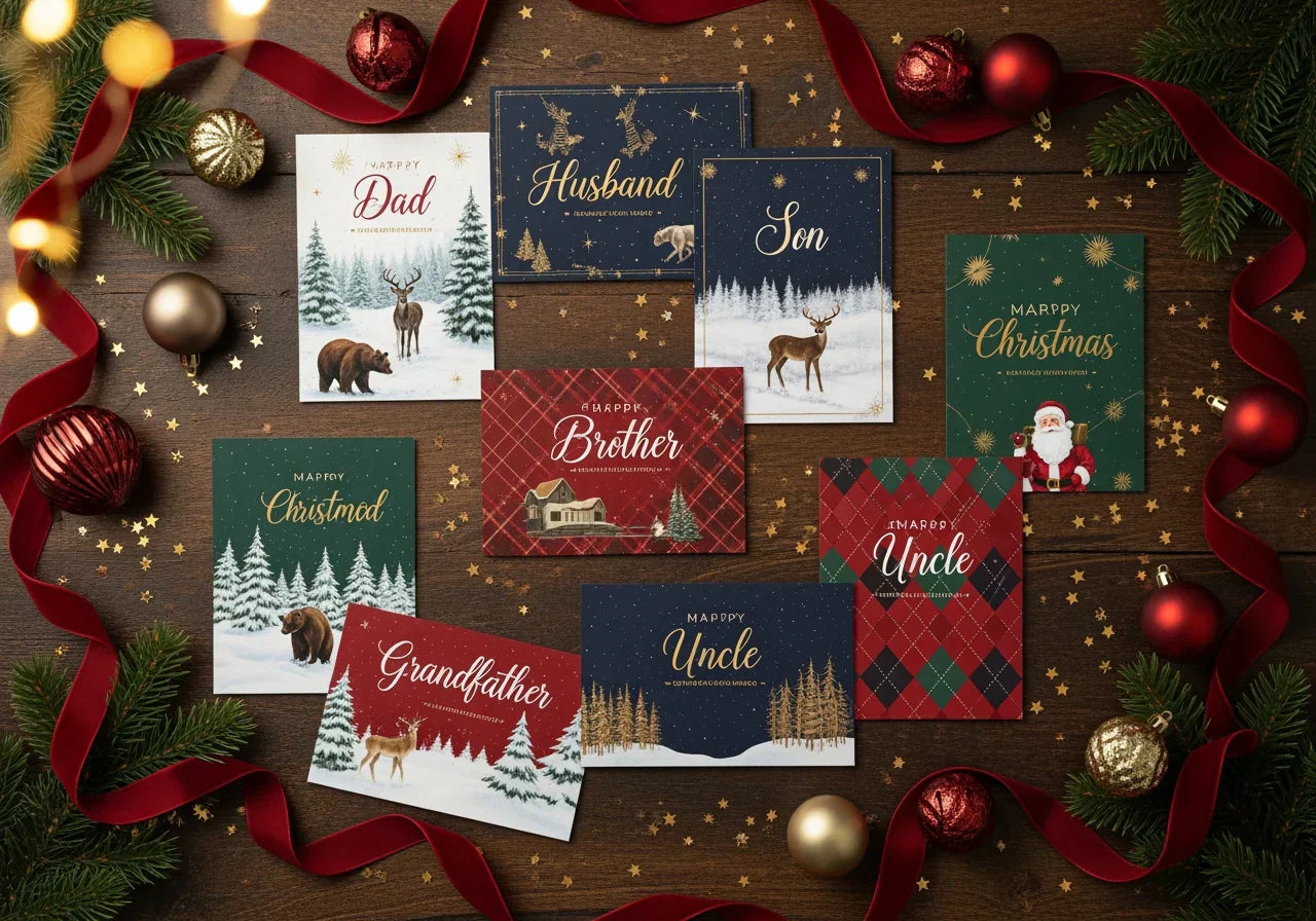 Christmas Cards for Him - Male Family Relations Collection