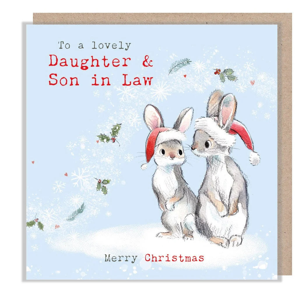 Paper Shed Daughter & Son-in-Law Christmas Card – Rabbit Couple