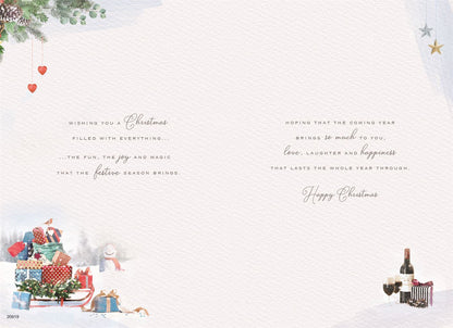 ICG Son & Fiancee Christmas Card, 15x23cm, Full Colour Insert