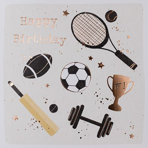 This Happy Birthday Greeting Card Sports Football Cricket Rugby - Made In UK is a priced at £ 2.95 from Made To Be Treasured range. Produced by Made To Be Treasured for excellent quality