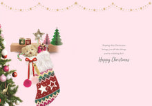 Load image into Gallery viewer, Special Girl Christmas Card, Christmas Tree, Stocking, Elf Design, Printed in the UK
