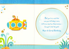 Load image into Gallery viewer, 3rd Birthday Card, Under the Sea Theme, with Verse and Sealife Characters
