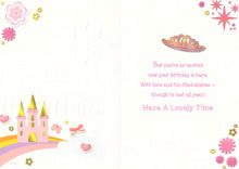 Load image into Gallery viewer, 3rd birthday card pink castle
