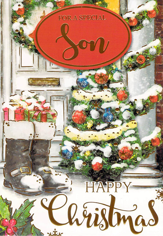 This Son Christmas Card is a Christmas Card priced at £ 1.80 from Made To Be Treasured range. Produced by Made To Be Treasured for excellent quality