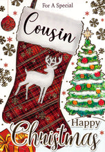 Load image into Gallery viewer, Cousin - Christmas - Tree/Stocking Presents - Greeting Card - Multi Buy - Free Postage
