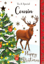 Load image into Gallery viewer, Cousin - Christmas - Tree - Deer - Greeting Card - Multi Buy - Free Postage
