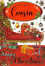 Load image into Gallery viewer, For a Special Cousin, Christmas Card with Sleigh and Presents
