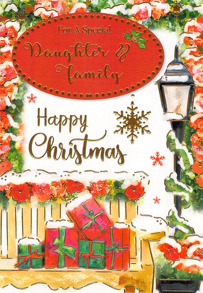 Daughter And Family - Christmas Card - Snowy scene - Multi Buy - Free Postage