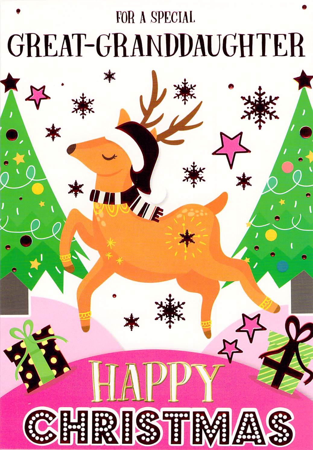 Great Granddaughter - Christmas Card - Deer - Multi Buy - Free Postage