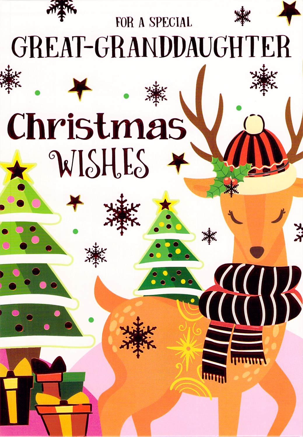 Great Granddaughter - Christmas Card - Deer - Multi Buy - Free Postage