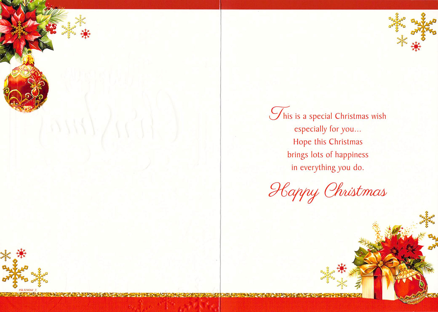 Christmas Card for Cousin, Festive Poinsettia Flowers and Gift Boxes Design