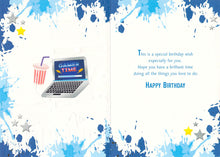 Load image into Gallery viewer, 8th Birthday Card with Gaming Theme
