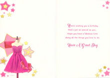 Load image into Gallery viewer, 18th Birthday Card, Pink Dress, Shoes and Bag Design
