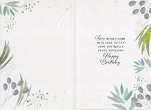 Load image into Gallery viewer, Son Birthday Greeting Card - Gold Foiling with Green Foliage Design
