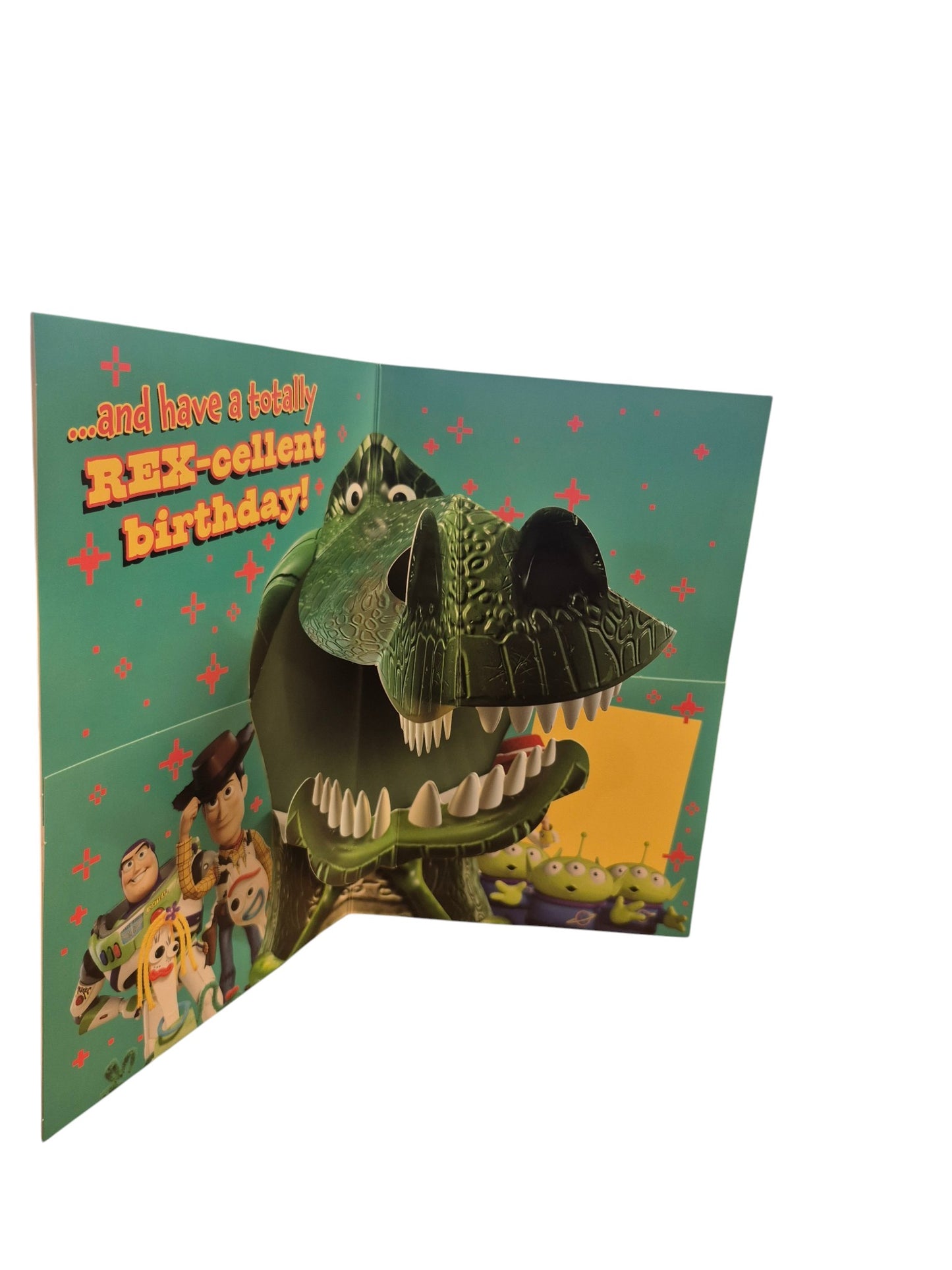 Disney Pixar Toy Story Grandson Birthday Card with 3D Pop-Up Rex Dinosaur