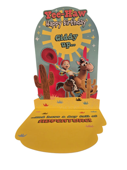 Disney Pixar Toy Story Jessie & Bullseye 3D Pop-Up Birthday Card
