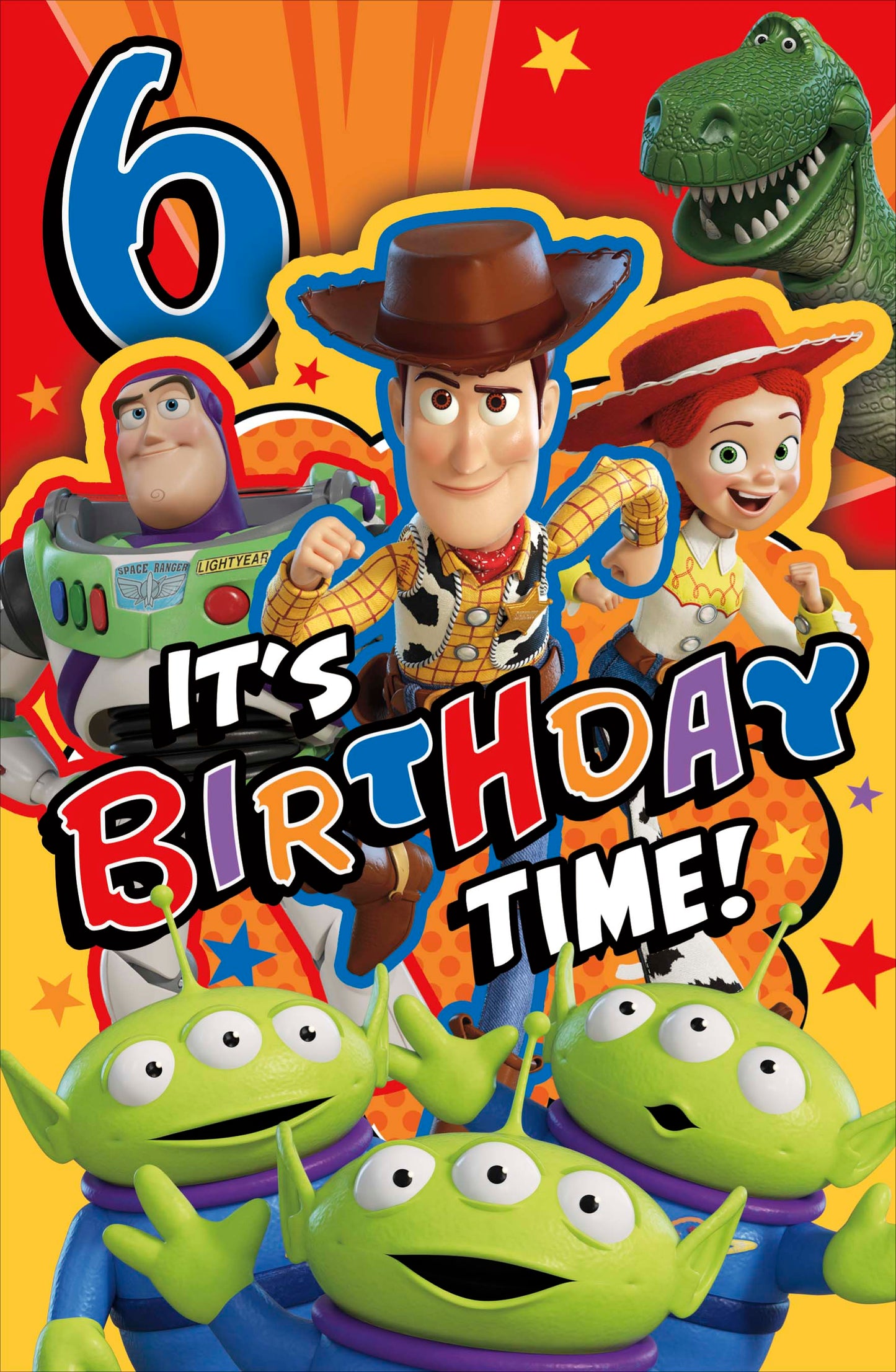 Disney Toy Story 6th Birthday Card – Buzz Lightyear, Woody & Jessie Age 6