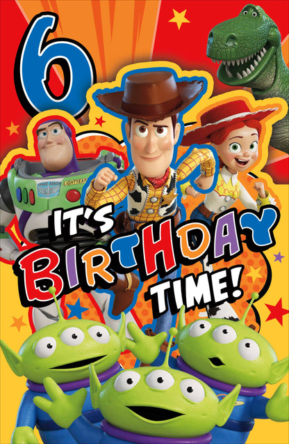 Disney Toy Story 6th Birthday Card – Buzz Lightyear, Woody & Jessie Age 6