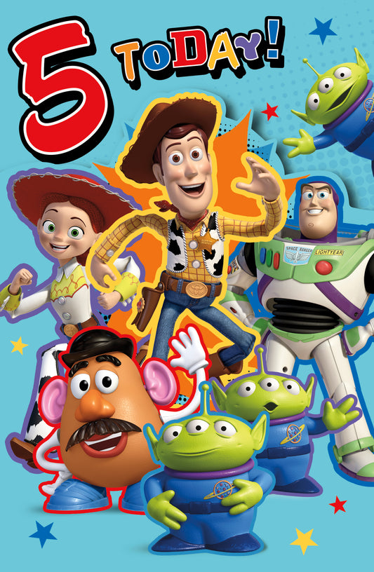Toy Story 5th Birthday Card | Disney Pixar Age 5 Birthday Card