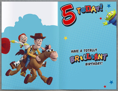 Toy Story 5th Birthday Card | Disney Pixar Age 5 Birthday Card