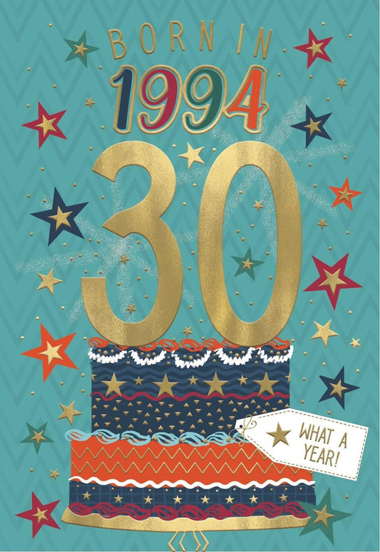 This Year You Were Born Greeting Card - Tri Fold - Age - 30th Birthday For Male is a priced at £ 2.99 from Made To Be Treasured range. Produced by ICG for excellent quality