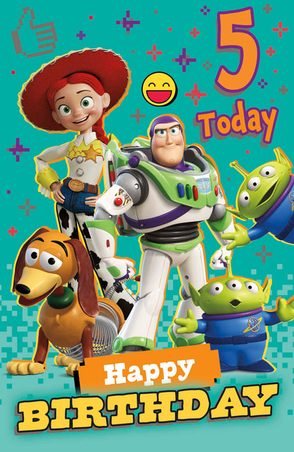 Disney Toy Story 5th Birthday Card – Buzz Lightyear & Jessie Age 5 Card