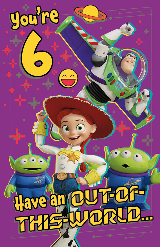 Toy Story 5 Age 6 Birthday Card with Maze Activity Inside | Disney Pixar