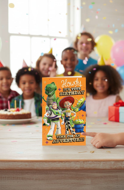 Toy Story Birthday Card for Kids | Disney Pixar Buzz Woody Jessie Greeting Card